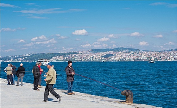 人,钓鱼,伊斯坦布尔