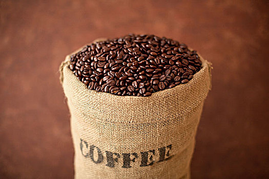粗麻布,袋,咖啡,咖啡豆