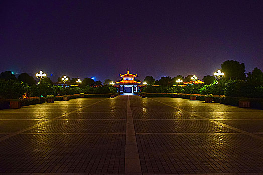 湖南长沙橘子洲头夜景