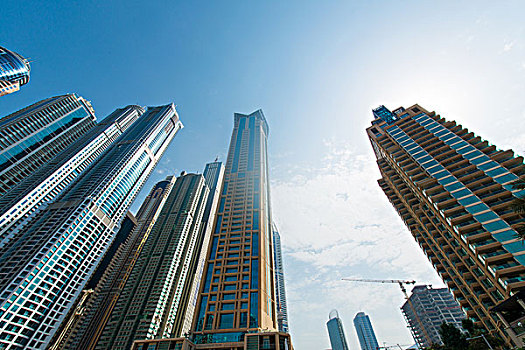 高,迪拜,码头,摩天大楼,阿联酋