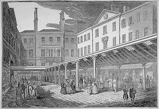 办公室,老,宽,街道,伦敦,1838年