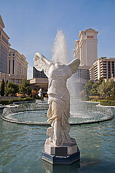 雕塑,喷泉,恺撒,宫殿,背景,拉斯维加斯,细条,内华达,美国,北美