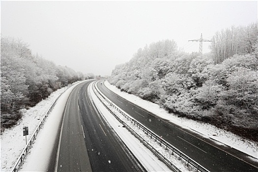 德国,公路,重,暴风雪,冬天