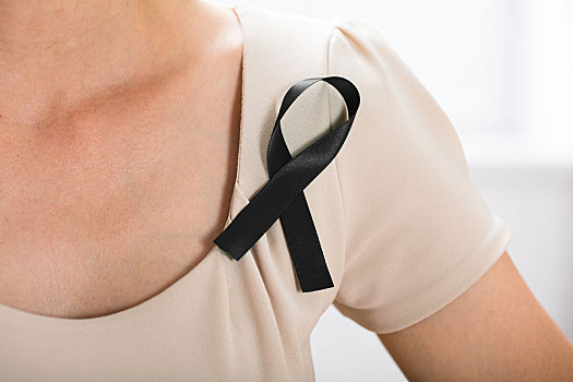 女人,黑色,带,支持,乳腺癌