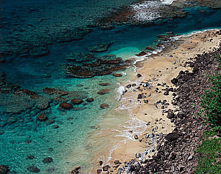 夏威夷,考艾岛,海耶纳,州立公园,风景,珊瑚礁,靠近,海滩,大幅,尺寸