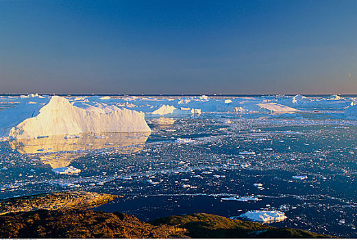 冰,湾,迪斯科湾,格陵兰