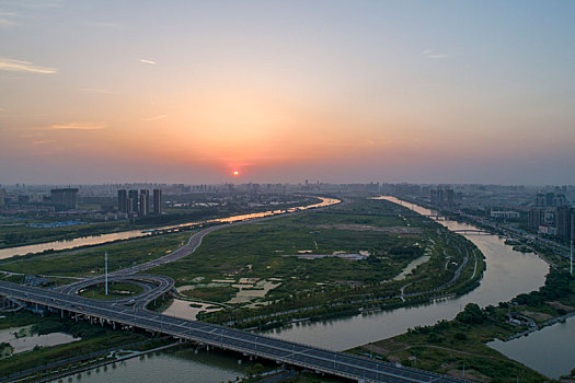 运河之都江苏省淮安市城市风光