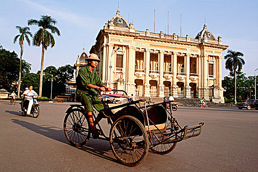 越南,河内,三轮车,户外,城市,剧院