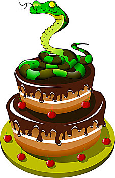 蛇,蛋糕