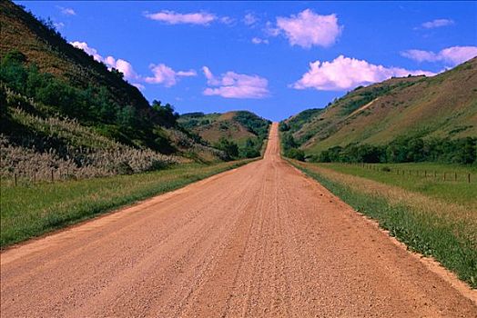 乡村道路,萨斯喀彻温,加拿大