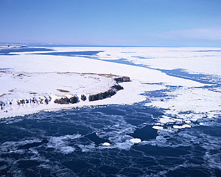 冰盖,鄂霍次克海,海洋