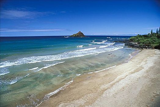 夏威夷,毛伊岛,海滩,俯视,岛屿,背景