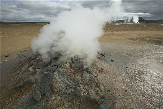 蒸汽,喷气孔,地热,活动,冰岛