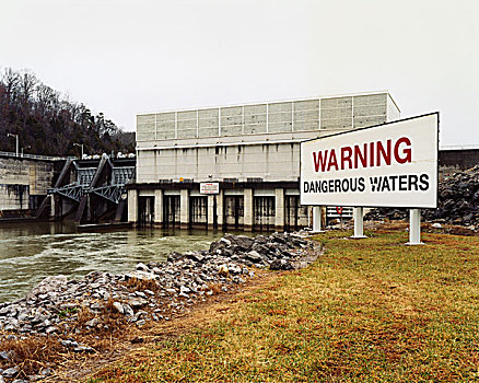 警告标识,水,水道,危险,风雨桥,管理,屏障