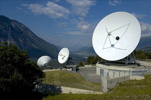 卫星天线,卫星,陆地,车站,瓦莱,瑞士