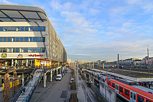 慕尼黑,中心,公交车站,左边,火车站,右边,上巴伐利亚,巴伐利亚,德国