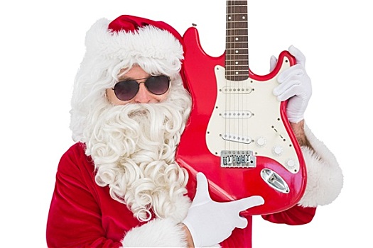 圣诞老人,展示,电吉他