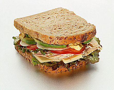 蔬菜,三明治,奶酪,白色背景