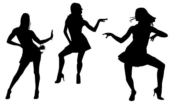 剪影,跳舞,女人