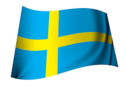 一个,瑞典,旗帜,象征,蓝色,黄色,完美,概念