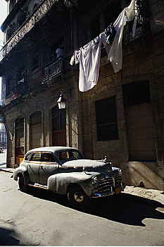 古董车,建筑,哈瓦那,古巴