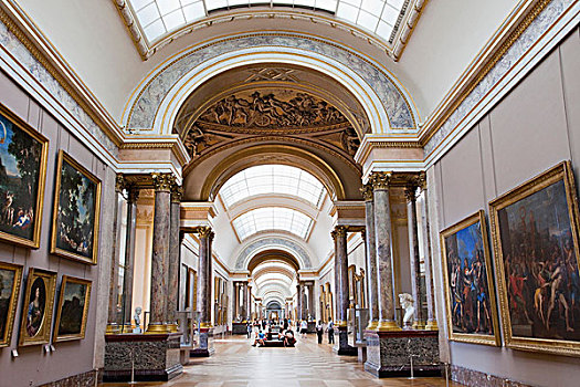 室内,博物馆,卢浮宫,巴黎,法兰西岛,法国