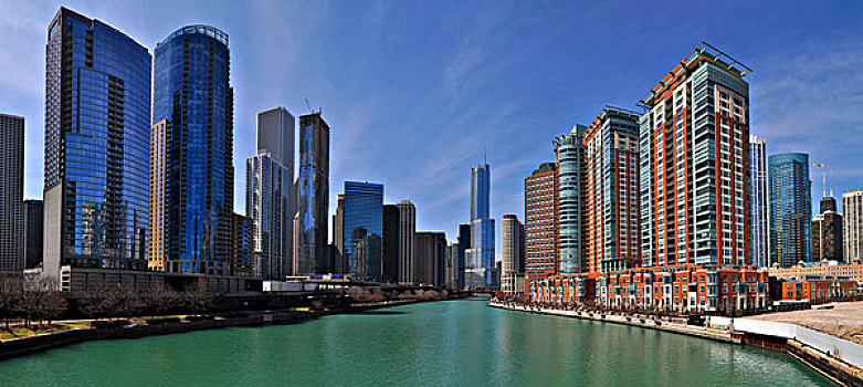 芝加哥,河,高层建筑,公寓,建筑,伊利诺斯,美国