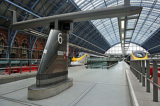 英国,伦敦,国王,穿过,国际,火车站,欧洲之星,列车