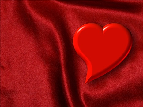 情人节,心形,红色,绸缎