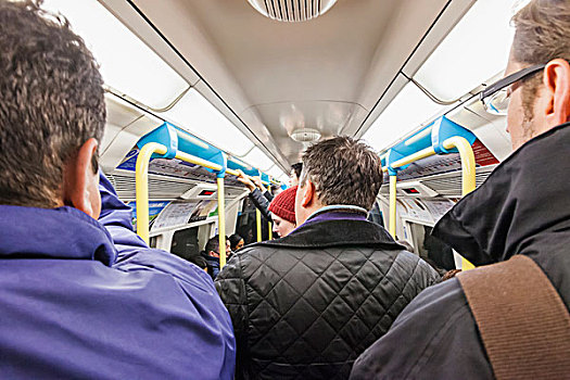 英格兰,伦敦,地铁,拥挤,车厢