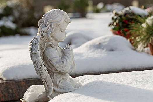 雪,墓碑,墓地