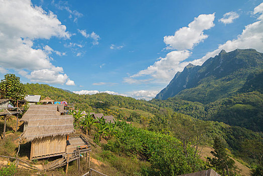 风景,小屋,山谷,清迈,泰国