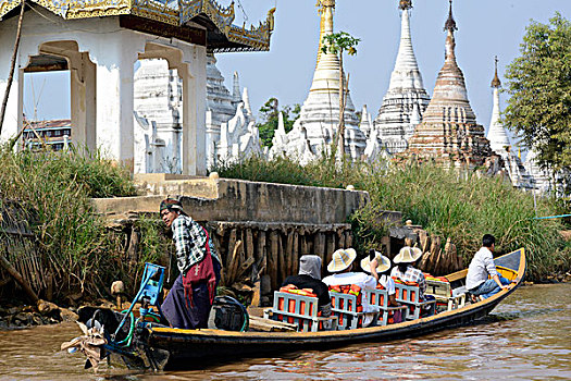亚洲,缅甸,船,出租车