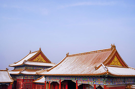 北京天安门故宫雪景