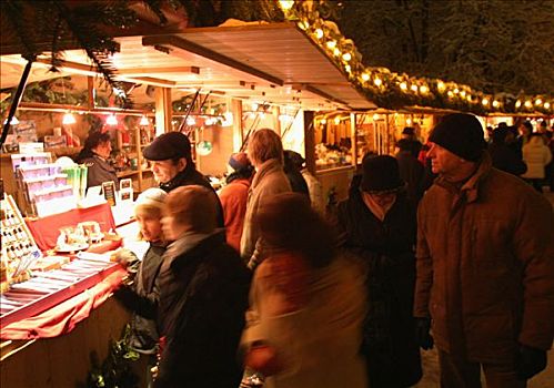 慕尼黑,2004年,圣诞市场,中式塔