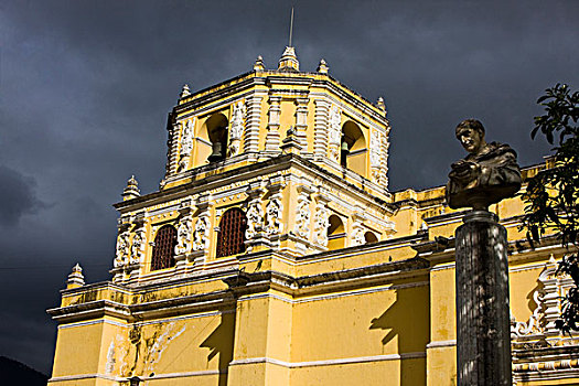 危地马拉,安提瓜岛,教堂,展示,设计,损坏
