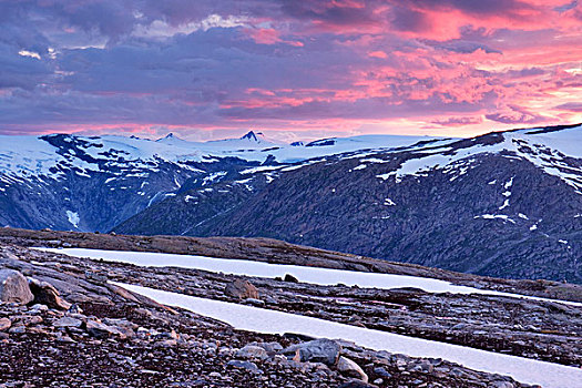 山峦,高处,山谷,冰河,国家公园,诺尔兰郡,挪威,斯堪的纳维亚,欧洲