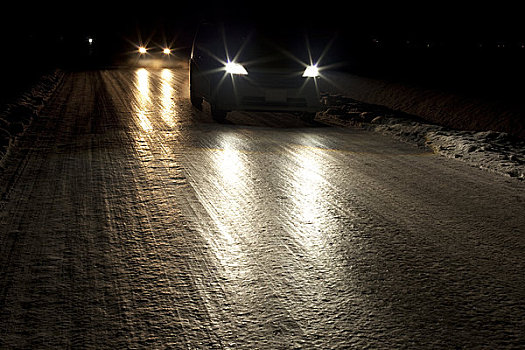 冰,道路,夜晚