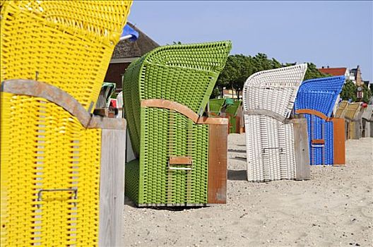 沙滩椅,靠近,岛屿,北方,北海,石荷州,德国,欧洲
