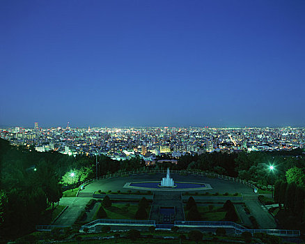 夜景,札幌,山,纪念公园