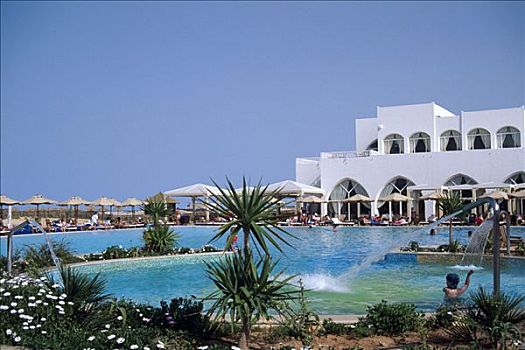 海滩,胜地,酒店,突尼斯,北非