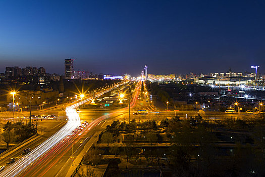 北京奥体中心夜景