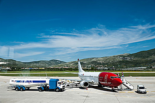 客机,分开,机场,克罗地亚,欧洲