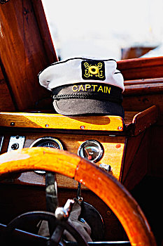 舵,船长,帽子,船