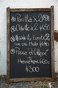 乌拉圭,萨克拉门托,村镇,黑板,餐馆,菜单