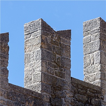 墙壁,特写,中世纪,要塞,圣马力诺