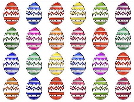 彩色,复活节彩蛋,排列,图案
