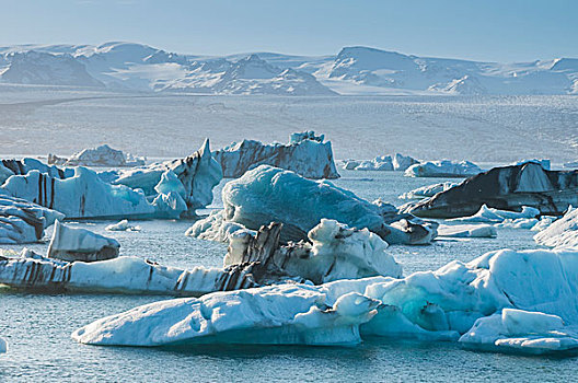 冰岛,东方,区域,杰古沙龙湖,结冰,湖,冰山