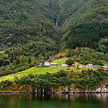 房子,边缘,挪威