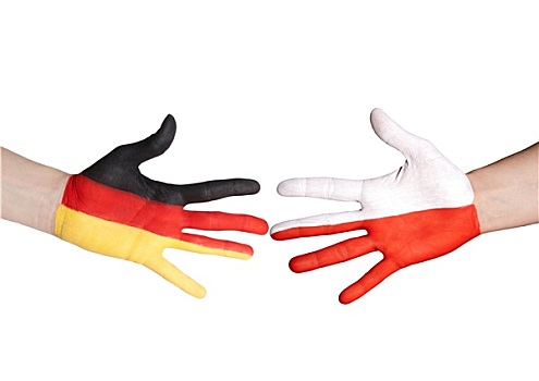 德国,波兰,握手